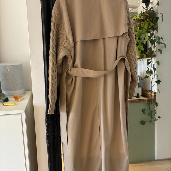 Max Mara Cicladi Knit-Sleeve Trench Coat Size 4 - Picture 6 of 9